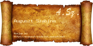 Auguszt Szabina névjegykártya